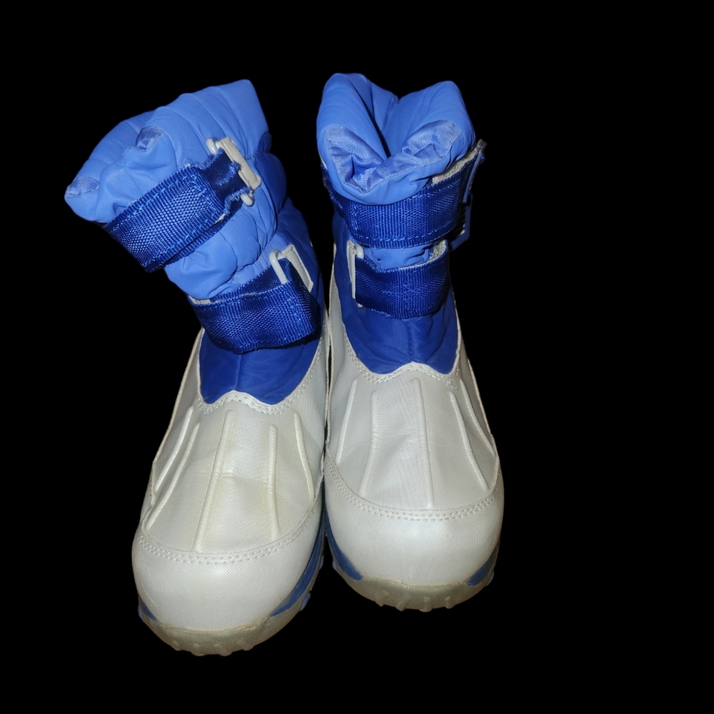 Bean Kids Winter Snow Boots Kids Size 2 Blue & White Girls